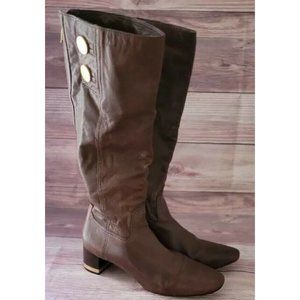 Tory Burch Womens Boots Size 9.5M Block Knee High Brown